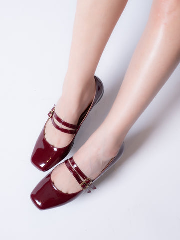 Alana - Flats/Bailarinas Guinda/Burgundy de Charol